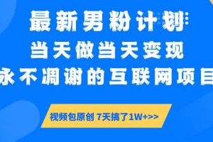 (14473期)最新男粉计划6.0玩法,永不凋谢的互联网项目 当天做当天变现,视频包原…