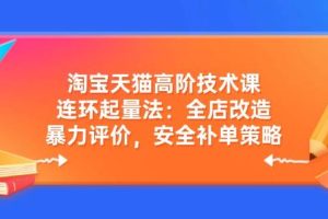 (14469期)淘宝天猫高阶技术课:连环起量法:全店改造,暴力评价,安全补单策略
