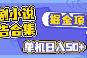 (14456期)短剧小说合集广告掘金项目,单机日入50+
