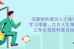 (14408期)深度剖析成功人士路径,学习借鉴,六大人生策略,三年后或能财富自由
