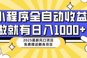 (14398期)25年最新风口,小程序自动推广,,稳定日入1000+,小白轻松上手