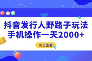 （14319期）抖音发行人野路子玩法，手机操作一天2000+