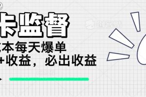 (14303期)打卡监督项目,0成本每天爆单1000+,做就必出收益