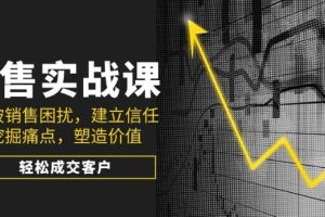 (14297期)销售实战课,突破销售困扰,建立信任,挖掘痛点,塑造价值,轻松成交客户
