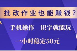 (14285期)批改作业也能赚钱?0门槛手机项目,识字就能玩!一小时稳定50元!