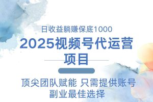 (14240期)2025视频号代运营 日躺赚1000+ 只需提供账号