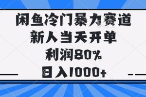 (14229期)闲鱼冷门暴力赛道,新人当天开单,利润80%,日入1000+