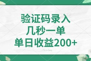 (14221期)验证码录入,几秒一单,单日收益200+