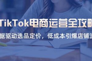 (14343期)TikTok电商运营全攻略,数据驱动选品定价,低成本引爆店铺流量