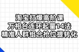 (14298期)淘宝打爆高阶课:万相台连环起量14法,精准人群组合抢位提转化
