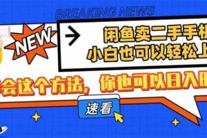 (14221期)闲鱼卖二手手机,小白也可以轻松上手,学会这个方法,你也可以日入800+