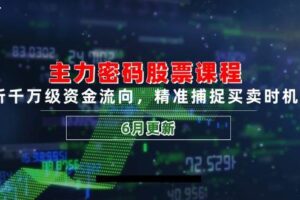 （14976期）主力密码股票课程，解析千万级资金流向，精准捕捉买卖时机指南（6月更新）