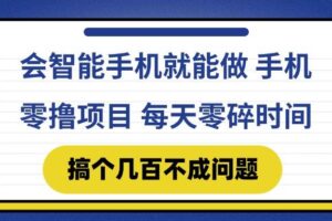 （14894期）会智能手机就能做 手机零撸项目，有快手就可以做，每天零碎时间搞个几…