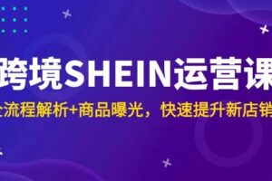 （14832期）跨境SHEIN运营课，全流程解析+商品曝光，快速提升新店销量
