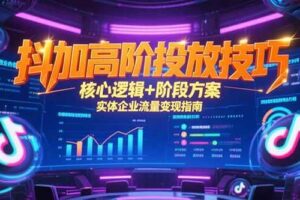 （15240期）抖加高阶投放技巧，核心逻辑+阶段方案，实体企业流量变现指南