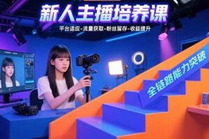 （15701期）新人主播培养课：平台适应-流量获取-粉丝留存-收益提升 全链路能力突破