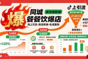 （15689期）同城餐饮爆店课：线上引流-到店核销-私域复购，新客增长+老客复购翻倍目标