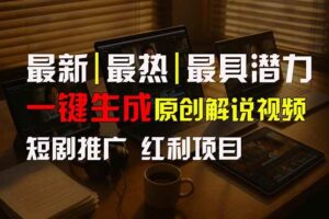 （15658期）短剧推广新思路，AI一键生成原创解说视频，10分钟产出100条，30天赚了5.5w