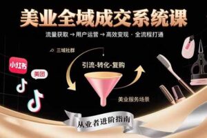 （15650期）美业全域成交系统课程：帮助美业从业者打通从流量获取到高效变现全流程
