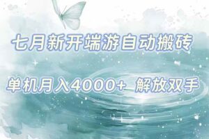 （15435期）7月新开端游自动搬砖项目，单机稳定月入4000+纯自动项目，上车即吃肉。