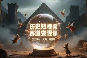 （15386期）历史短视频赛道变现课，百集素材库应用，文案剪辑技巧，账号运营全案