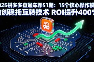 （16020期）2025拼多多直通车课51期：15个核心操作模块 独创稳托互转技术 ROI提升400%