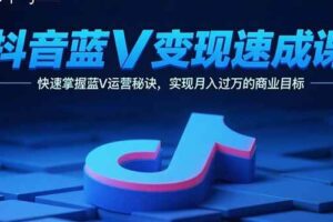 （15950期）抖音蓝V变现速成课，快速掌握蓝V运营秘诀，实现月入过万的商业目标