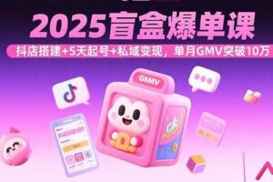 （15922期）2025盲盒爆单课，抖店搭建+5天起号+私域变现，单月GMV突破10万