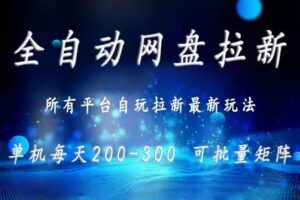 （15878期）网盘全自动拉新 单窗口日入300+ 可批量矩阵