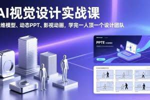 （17407期）AI视觉设计实战课，三维模型、动态PPT、影视动画，学完一人顶一个设计团队