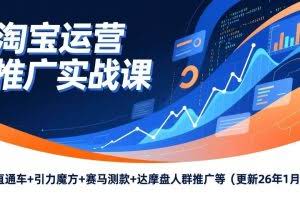 （17200期）淘宝运营推广实战课，直通车+引力魔方+赛马测款+达摩盘人群推广等（更新26年1月）