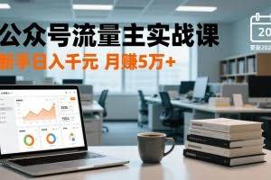 （17144期）公众号流量主实战课，爆文写作、流量池运营、多平台分发，新手日入千元月赚5万+更新2026年