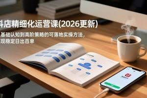 （17060期）抖店精细化运营课(2026更新)，从基础认知到高阶策略的可落地实操方法，实现稳定日出百单