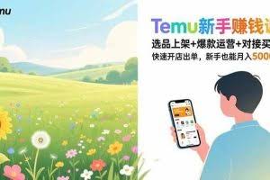 （16985期）Temu新手赚钱课，选品上架+爆款运营+对接买手，快速开店出单，新手也能月入5000+