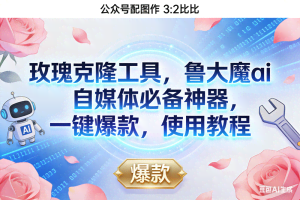 （16847期）玫瑰克隆神器，鲁大魔ai，自媒体必备，一键爆款工具，详细介绍，和使用教程