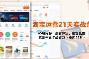 （16701期）淘宝运营21天实战营，45期内容、最新算法、案例复盘，紧跟平台年入百万（更新11月）