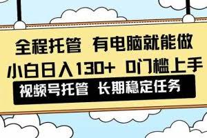 （16652期）全程托管 解放双手，小白日入130+，视频号 0门槛上手实操