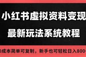 （16544期）2025小红书虚拟资料最新开店运营教程，搜索流变现玩法，一人多店0成本…