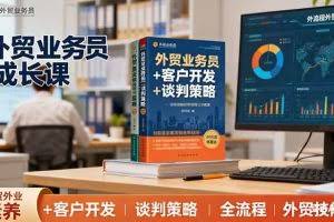 （16250期）外贸业务员成长课：职业素养+客户开发+谈判策略、掌握全流程外贸技能