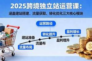 （16211期）2025跨境独立站运营课：涵盖建站搭建、流量获取、转化优化三大核心模块