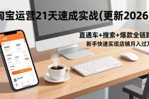 （17806期）淘宝运营21天速成实战(更新3月)，直通车+搜索+爆款全链路，新手快速实现店铺月入过万