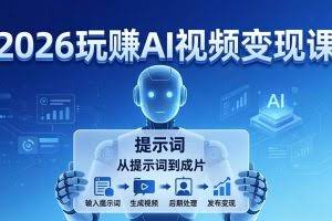 （17827期）2026玩赚AI视频变现课：掌握 AI 视频全流程技能，从提示词到成片高效产出