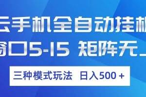 （17694期）云手机全自动挂机 三种模式玩法 日入500+