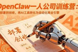 （17540期）OpenClaw一人公司训练营：从部署到创收，将AI工具转化为自动化商业引擎