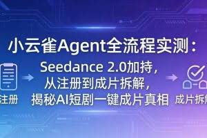 （18167期）小云雀Agent全流程实测：Seedance 2.0加持，从注册到成片拆解，揭秘AI短剧一键成片真相