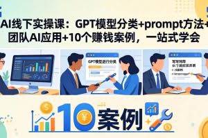 （18017期）AI线下实操课：GPT模型分类+prompt方法+团队AI应用+10个赚钱案例，一站式学会