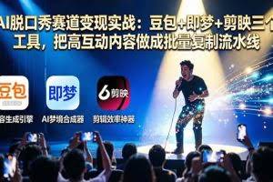（17990期）AI脱口秀赛道变现实战：豆包+即梦+剪映三个工具，把高互动内容做成批量复制流水线