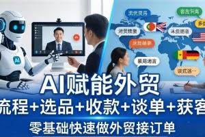 （17930期）外贸+AI实战课：流程+选品+收款+谈单+获客，零基础快速做外贸接订单