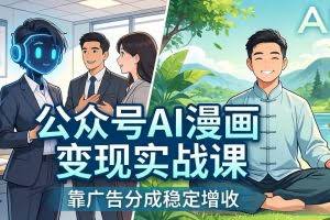 （17921期）公众号AI漫画变现实战课：星座/职场/养生多赛道+智能体发文，靠广告分成稳定增收