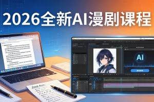 （17893期）2026全新AI漫剧课程：覆盖创作全链路，教你写作分镜剪辑配音一站式打造漫剧作品